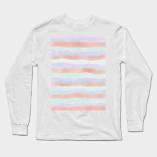 Pastel Rainbow Watercolour Print Long Sleeve T-Shirt